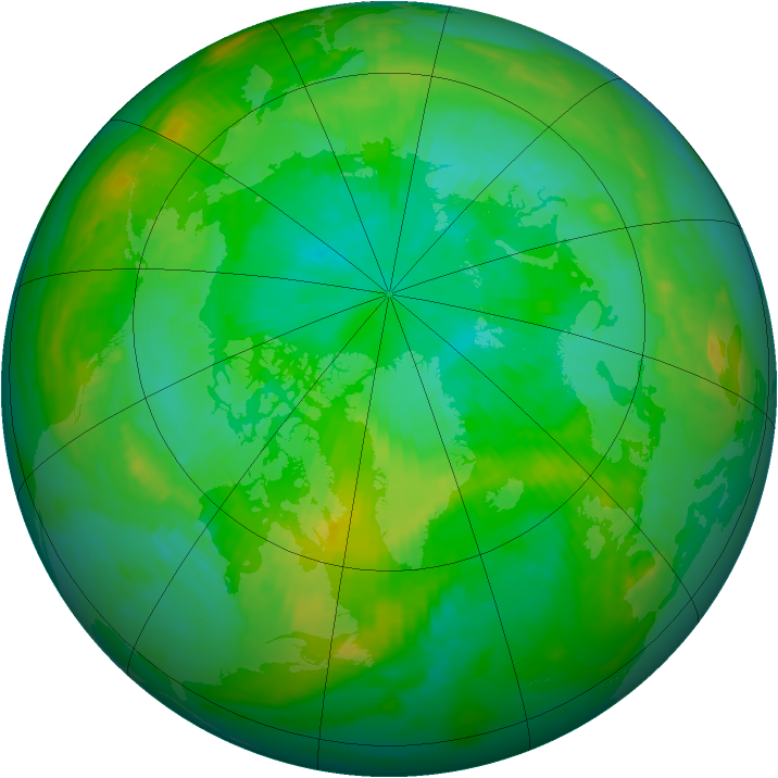 Arctic ozone map for 27 July 1983
